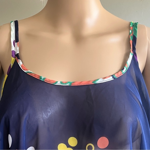Soprano Sheer Navy Colorful Tank Small - Picture 3 of 8